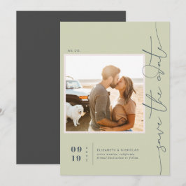 Reserva La Fecha Modern Boho Ocean Glass | Foto Guardar la Fecha