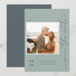 Reserva La Fecha Modern Boho Ocean Glass | Foto Guardar la Fecha