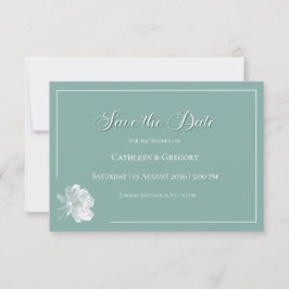 Reserva La Fecha Modern Calligraphy Sage Green Floral Wedding 