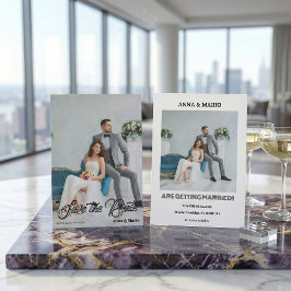 Reserva La Fecha Modern Calligraphy Script Photo Wedding