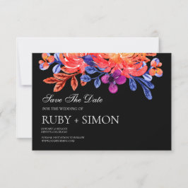 Reserva La Fecha Modern Chic Watercolor Bouquet Floral Wedding