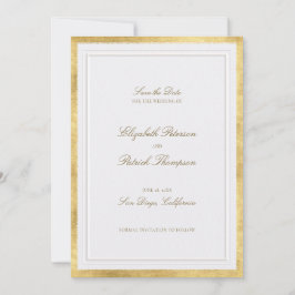 Reserva La Fecha Modern Classic Elevated Gold Pearl Formal Wedding
