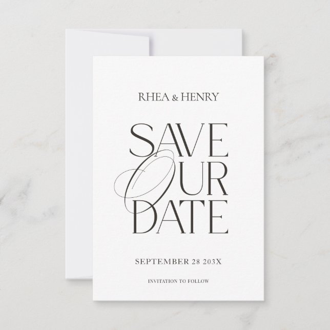 Reserva La Fecha Modern Classic Save the Date Wedding Card (Anverso)