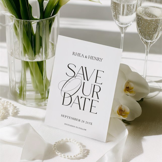 Reserva La Fecha Modern Classic Save the Date Wedding Card (Subido por el creador)