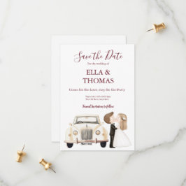 Reserva La Fecha Modern Cute Rich Burgundy Text 