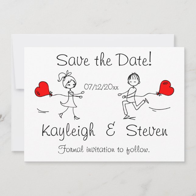 Reserva La Fecha Modern Cute Save the Date (Anverso)