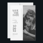 Reserva La Fecha Modern Editorial Photo Wedding Save the Date<br><div class="desc">Planning a getaway for your big day? Getting your favorite people on board starts with an announcement they simply can't ignore. You don't need a loud, cluttered card to get your guests excited to pack their bags. This Editorial Photo Save the Date is incredibly chic and right to the point....</div>
