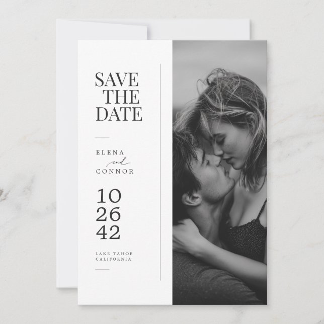 Reserva La Fecha Modern Editorial Photo Wedding Save the Date (Anverso)