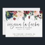 Reserva La Fecha Modern FloralInvitación<br><div class="desc">Esta moderna boda fotográfica, salvo la tarjeta plana de fecha, tiene un diseño cálido y minimalista. La parte frontal muestra un texto de guión animado sobre sus nombres y fecha. En la parte trasera, hemos definido el fondo como transparente, de manera que el color del papel sirva como el color...</div>