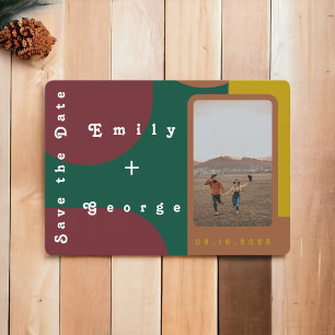 Reserva La Fecha Modern Groovy Colorful Abstract Photo Boda