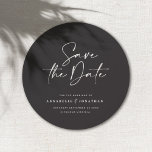 Reserva La Fecha Modern handwritten typography wedding announcement<br><div class="desc">Modern classy typography bold wedding save the date card. With modern,  elegant typography and striped backer design. Colors can be customized.</div>
