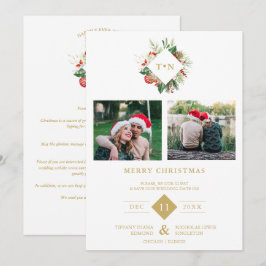 Reserva La Fecha Modern Initials Floral Christmas Wreath 2 Photos