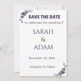 Reserva La Fecha Modern Lavender Rose Wedding Save the Date Card