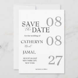 Reserva La Fecha Modern Matte Black Minimalist Save The Date
