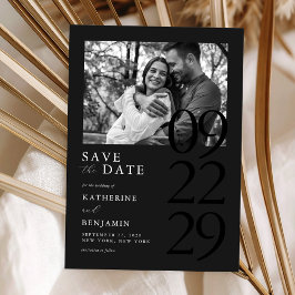 Reserva La Fecha Modern Matte Black Photo Boda