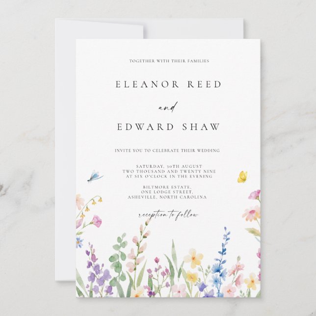 Reserva La Fecha Modern Minimalist Elegant Wedding Invitations (Anverso)