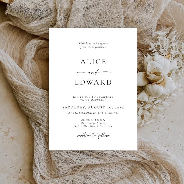 Reserva La Fecha Modern Minimalist Elegant Wedding Invitations (Subido por el creador)