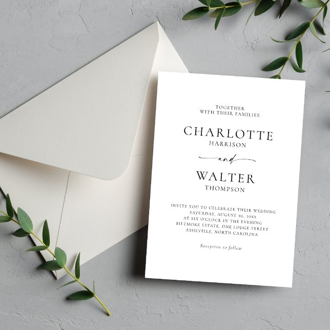 Reserva La Fecha Modern Minimalist Elegant Wedding Invitations (Subido por el creador)