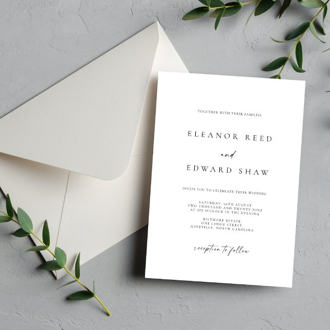 Reserva La Fecha Modern Minimalist Elegant Wedding Invitations (Subido por el creador)