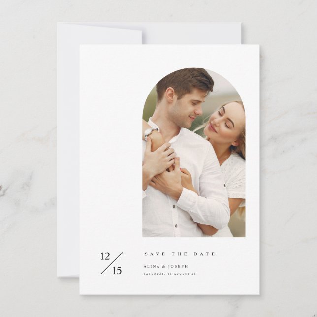 Reserva La Fecha Modern Minimalist Elegant Wedding Photo Budget (Anverso)