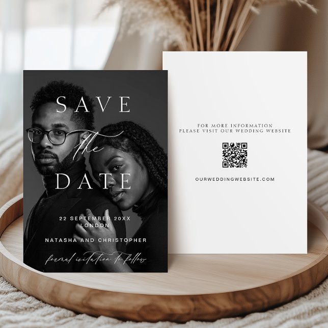 Reserva La Fecha Modern Minimalist Photo Overlay QR Code Wedding (Subido por el creador)