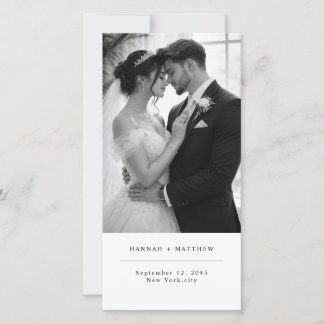 Reserva La Fecha Modern Minimalist Photo Wedding Bookmark with QR 
