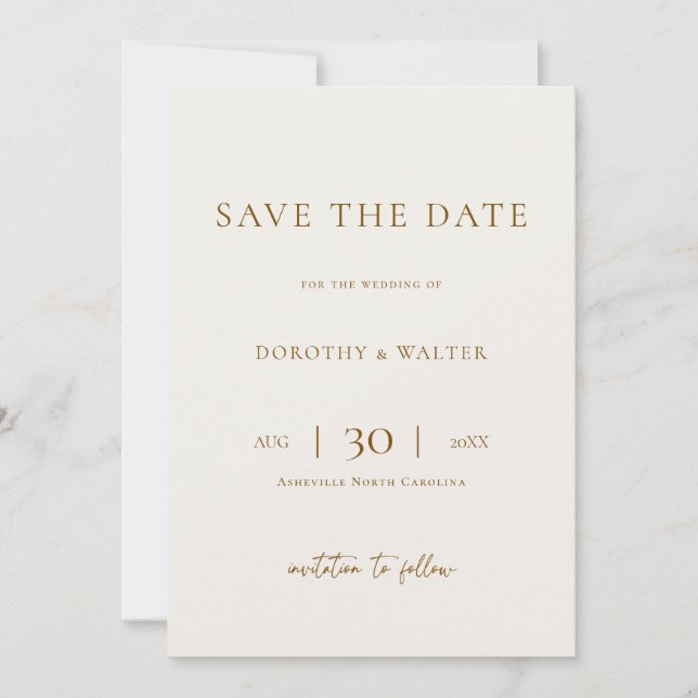 Reserva La Fecha Modern Minimalist Photo Wedding Save the Date (Anverso)