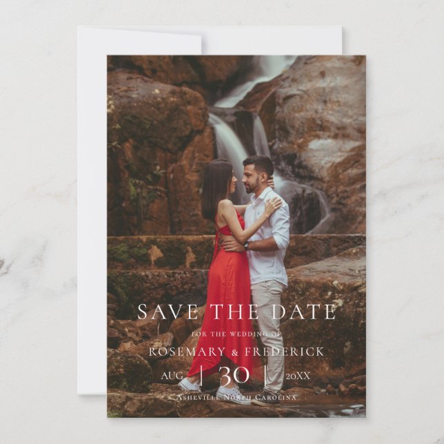 Reserva La Fecha Modern Minimalist Photo Wedding Save the Date (Anverso)