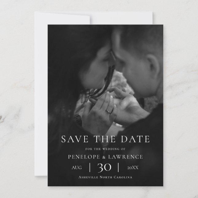 Reserva La Fecha Modern Minimalist Photo Wedding Save the Date (Anverso)