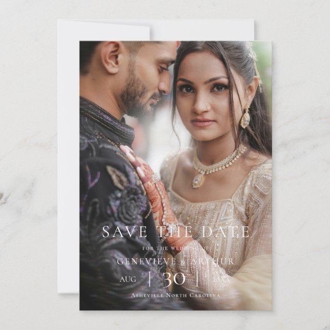 Reserva La Fecha Modern Minimalist Photo Wedding Save the Date (Anverso)