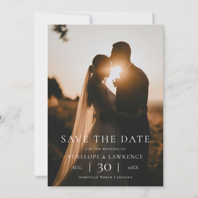 Reserva La Fecha Modern Minimalist Photo Wedding Save the Date (Anverso)