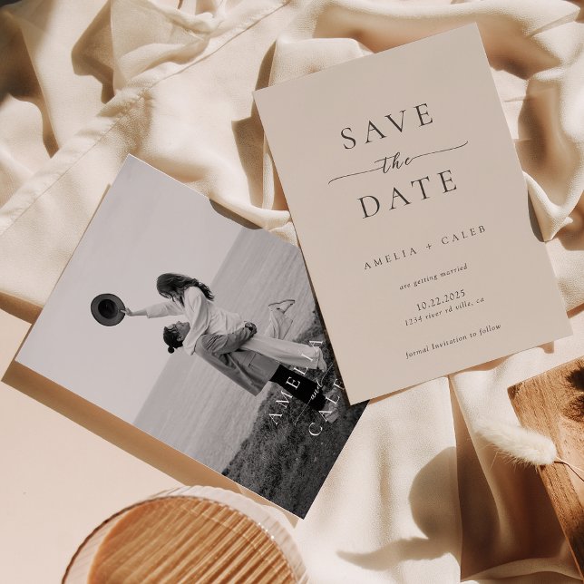 Reserva La Fecha Modern Minimalist Photo Wedding Save the Date (Subido por el creador)