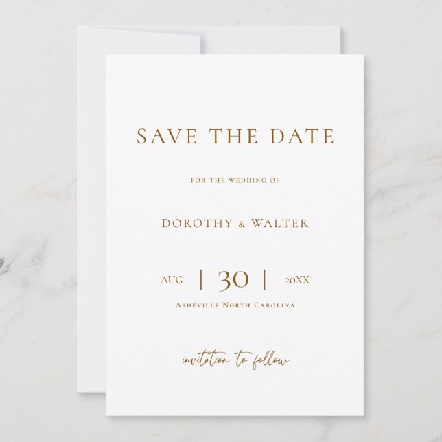Reserva La Fecha Modern Minimalist Photo Wedding Save the Date (Anverso)