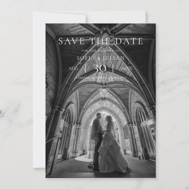 Reserva La Fecha Modern Minimalist Photo Wedding Save the Date (Anverso)