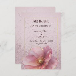 Reserva La Fecha Modern Minimalist Pink Gold Wedding Save the Date