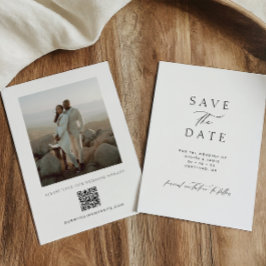 Reserva La Fecha Modern Minimalist QR Code Photo Wedding
