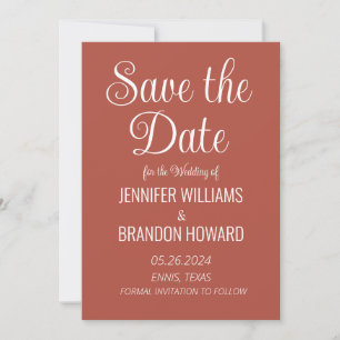Reserva La Fecha Modern Minimalist QR Code Terracotta Wedding