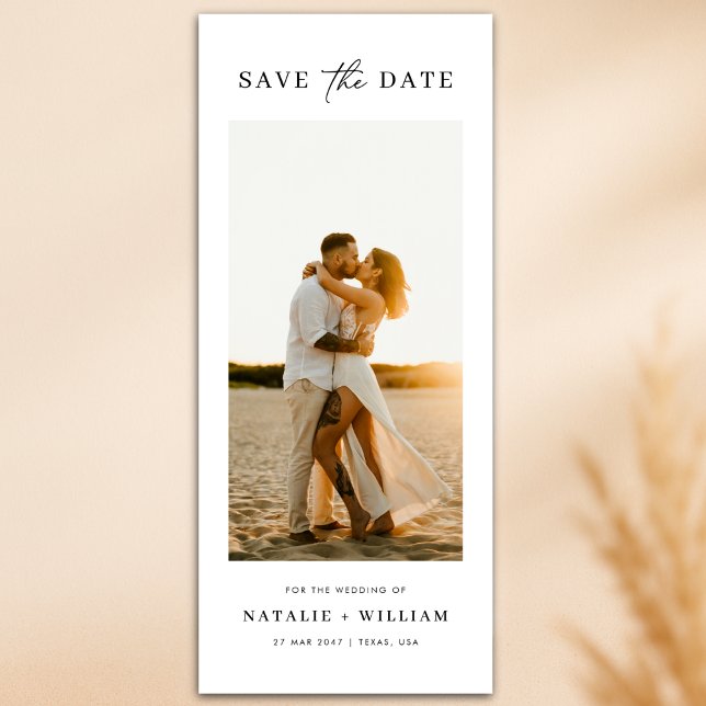 Reserva La Fecha Modern Minimalist Romantic Photo Wedding Bookmark (Subido por el creador)