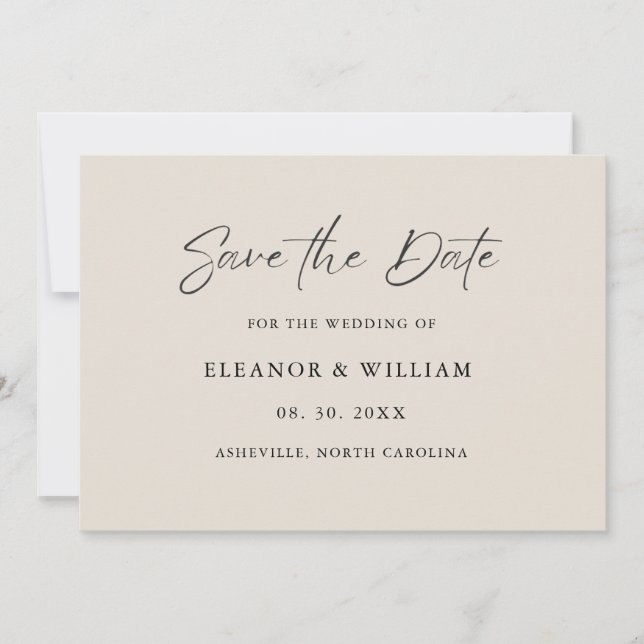 Reserva La Fecha Modern Minimalist Save the Date Wedding Invitation (Anverso)
