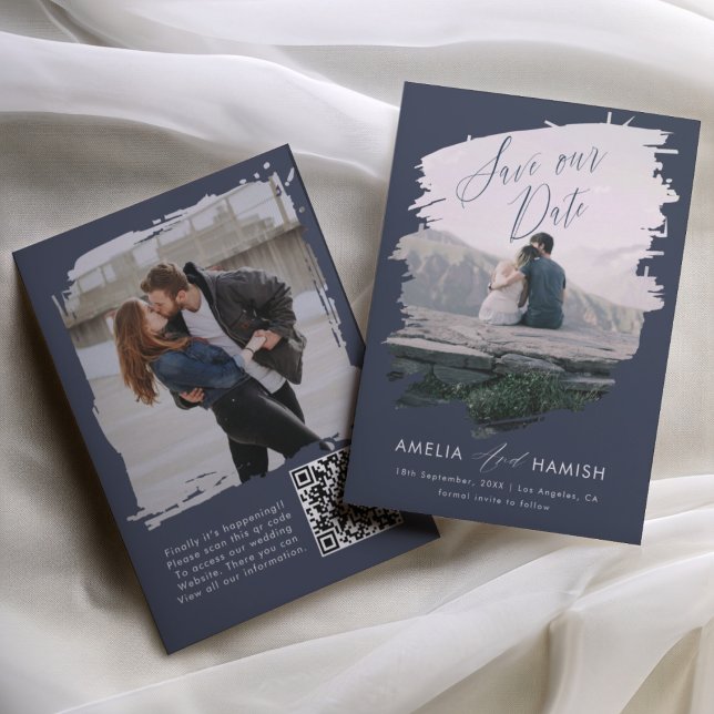 Reserva La Fecha Modern Painted Photo Save the Date Wedding (Subido por el creador)
