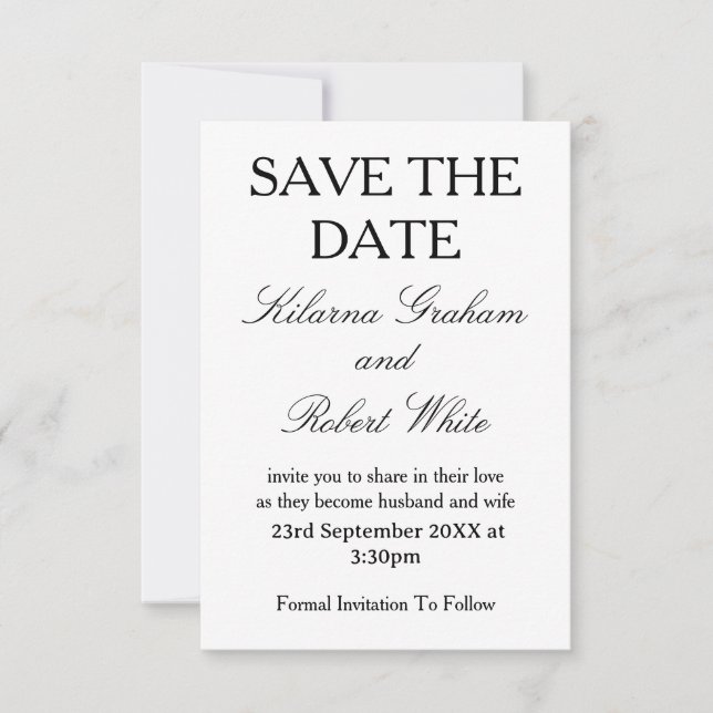 Reserva La Fecha Modern Personalised Photo Wedding Save the Date  (Anverso)