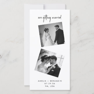 Reserva La Fecha Modern Photo Collage Wedding Bookmark 