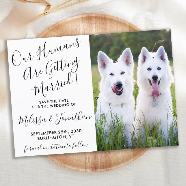 Reserva La Fecha Modern Photo Personalized Dogs Photo Pet Wedding (Subido por el creador)