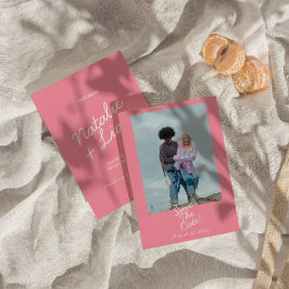 Reserva La Fecha Modern Pink Whimsical Summer Fun Photo Wedding