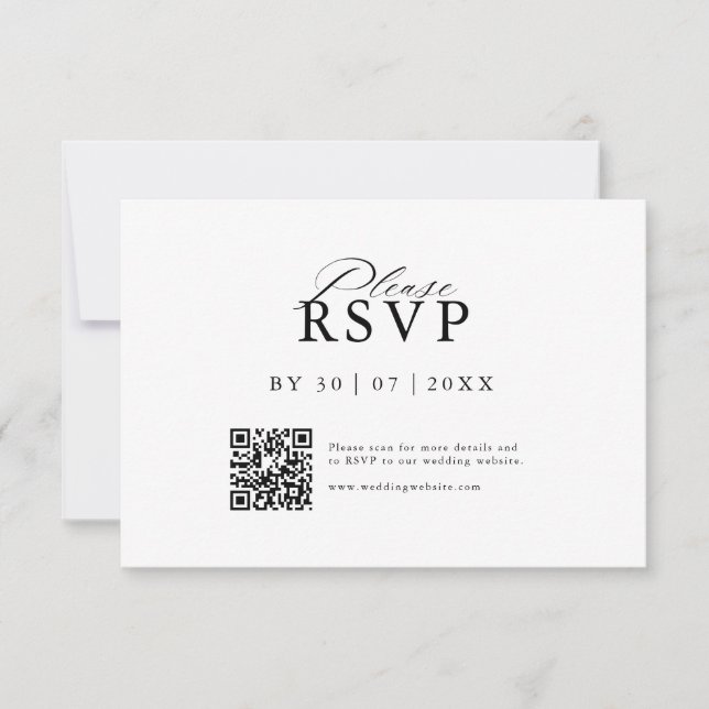Reserva La Fecha Modern QR Code Website RSVP Card (Anverso)
