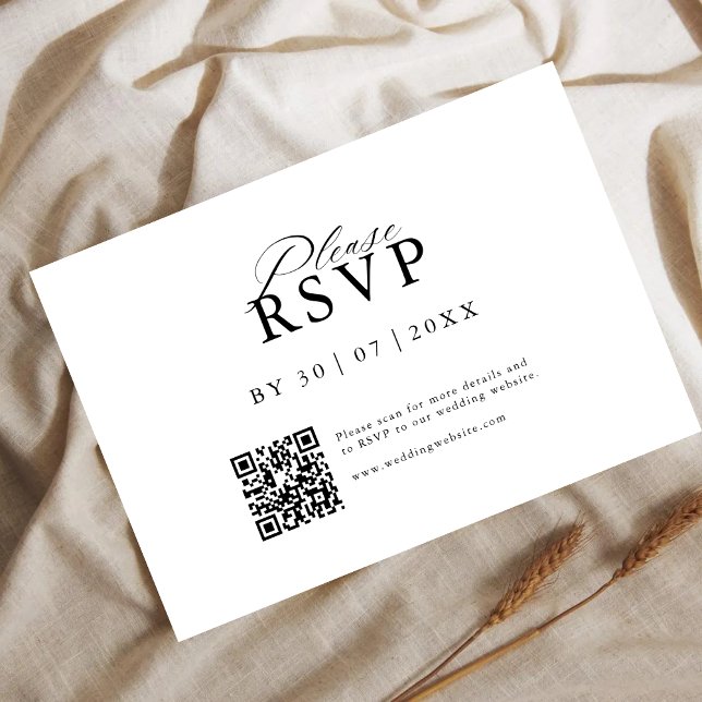 Reserva La Fecha Modern QR Code Website RSVP Card (Subido por el creador)