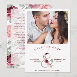 Reserva La Fecha Modern Romantic Classic Floral Pink Shades Photo
