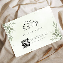 Reserva La Fecha Modern Sage Greenery QR Code Save the Date 