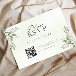 Reserva La Fecha Modern Sage Greenery QR Code Save the Date 