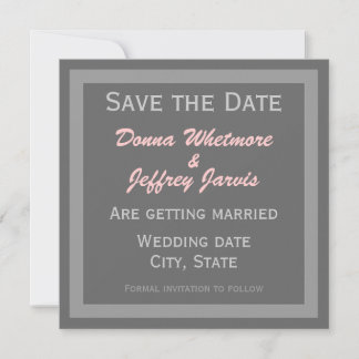 Reserva La Fecha Modern Save the Date Announcement - Grey & Pink